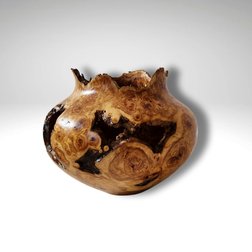 JW-239 Aspen Burl Hollow Woodturning 6x7 $400 at Hunter Wolff Gallery